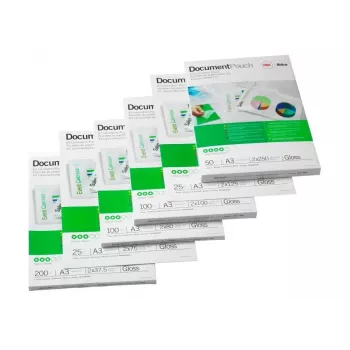 GBC laminavimo maišelis A3 lipnus 125 mikronų, blizgus, skaidrus, A3, 0,25 mm, 303 mm, 426 mm