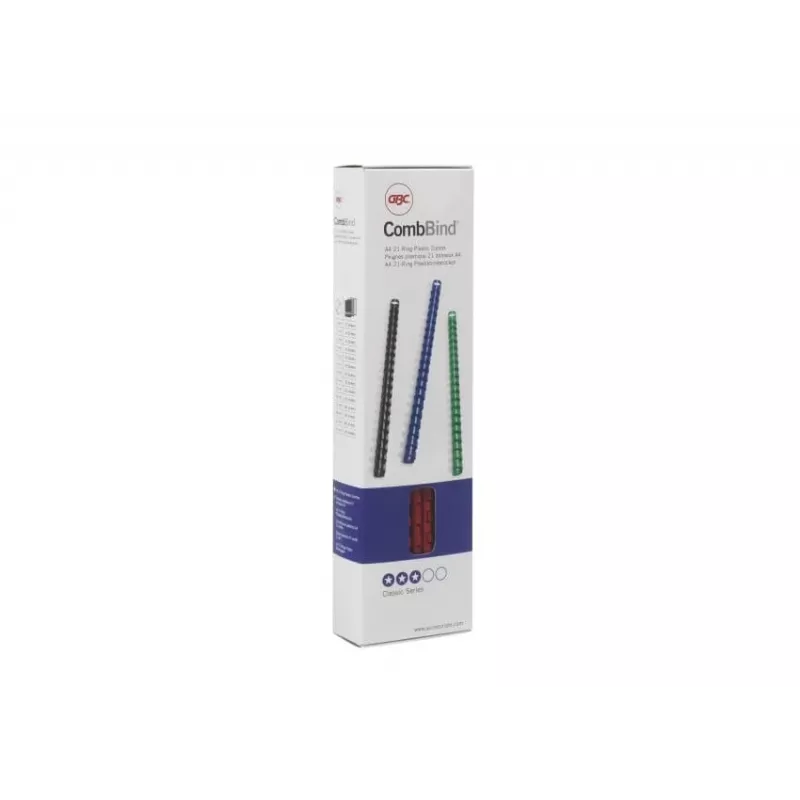 GBC CombBind įrišimo šukos 6 mm A4 21R, juodos, 25 lapų, PVC