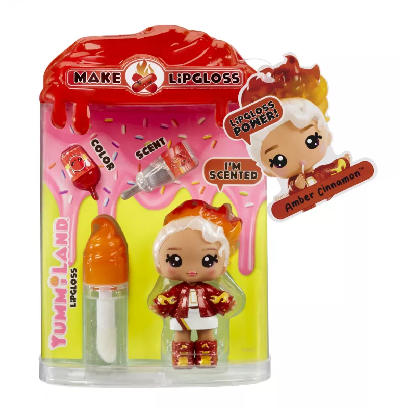 MGA Entertainment Yummiland Lip Gloss lėlė serija 2 – Cinamoninis prieskonis (Amber Cinnamon)