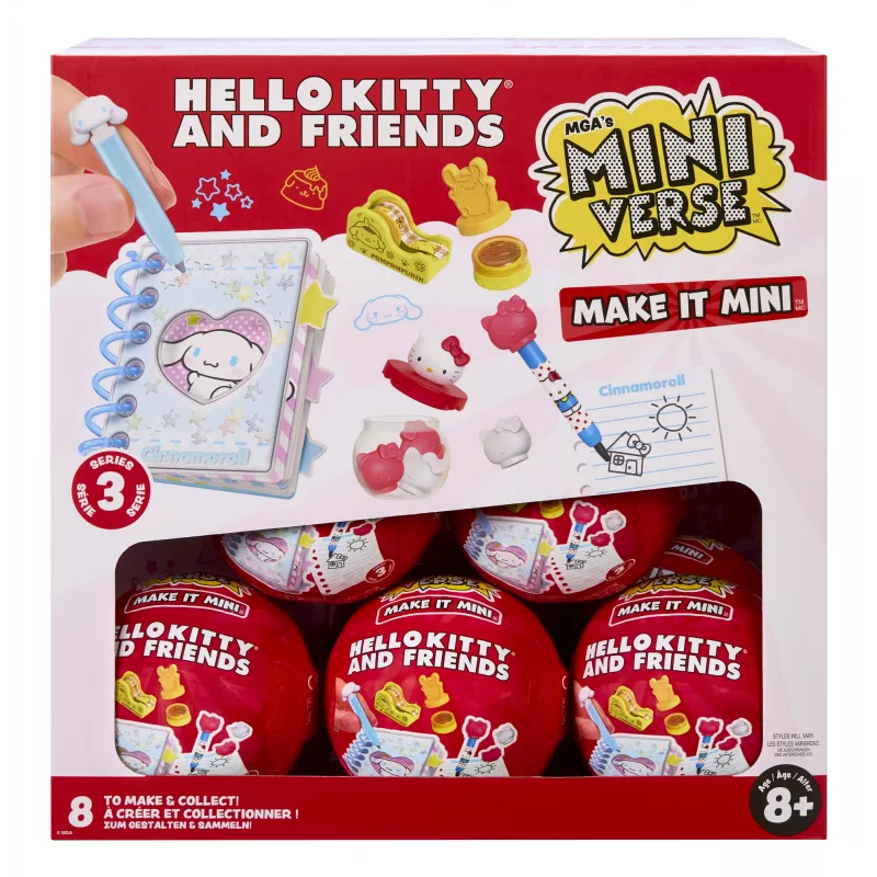 Miniverse Make It Mini Hello Kitty and Friends 3 serija, 8 m., Hello Kitty, Įvairiaspalvis, Plastikas, Derva