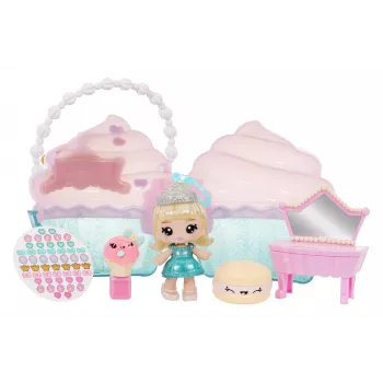 MGA Entertainment Yummiland Grožio krepšio žaidimų rinkinys su lūpų blizgio lėle – Cupcake Beauty Bag