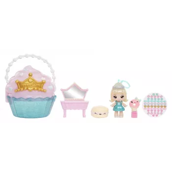 MGA Entertainment Yummiland Grožio krepšio žaidimų rinkinys su lūpų blizgio lėle – Cupcake Beauty Bag