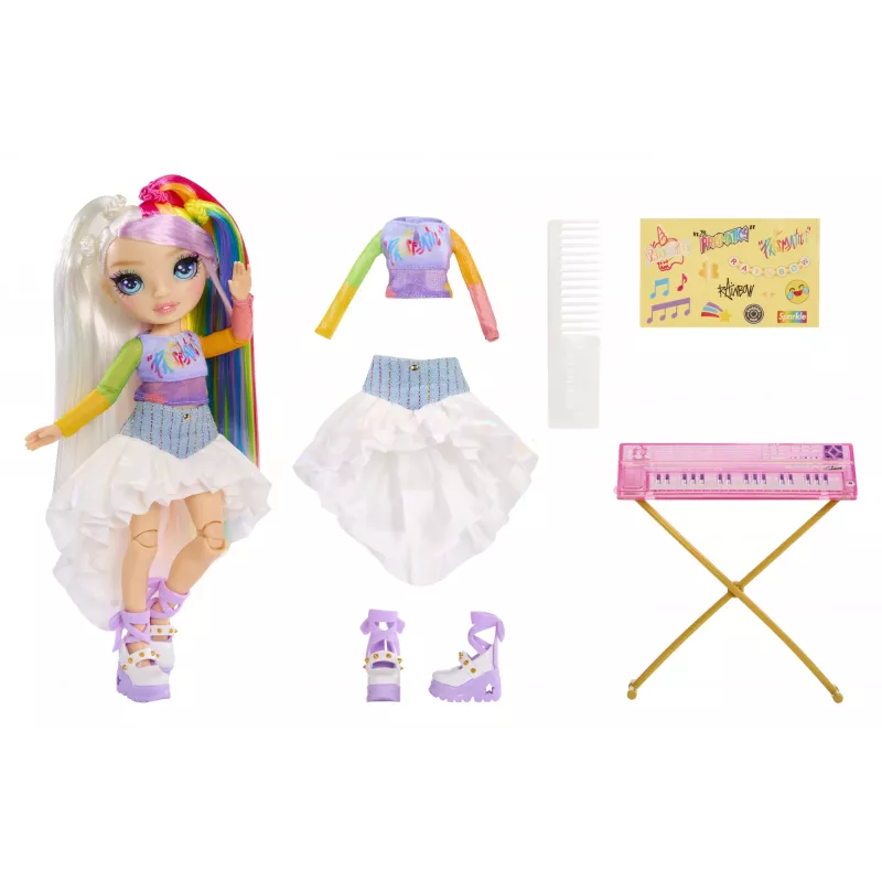 Rainbow High Jr High Rockband Fashion Dolls - Amaya, mados lėlė, moteriška, 4 m., berniukas/mergaitė, įvairiaspalvė