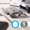 Pelėdos kilimėlis su riešo atrama Fellowes - Atminties putų pelės kilimėlis su minkšta pagalve - Ergonominis pelės kilimėlis kompiuteriui, nešiojamam kompiuteriui, namų biurui - Suderinamas su lazerinėmis ir optinėmis pelėmis - Sidabrinis