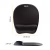 Fellowes pelės kilimėlis su riešo atrama, Memory Foam, ergonomiškas, juodas
