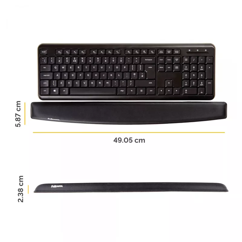 Fellowes riešo atrama klaviatūrai - Memory Foam - ergonomiška riešo atrama kompiuteriui, nešiojamam kompiuteriui, namų biurui - juoda