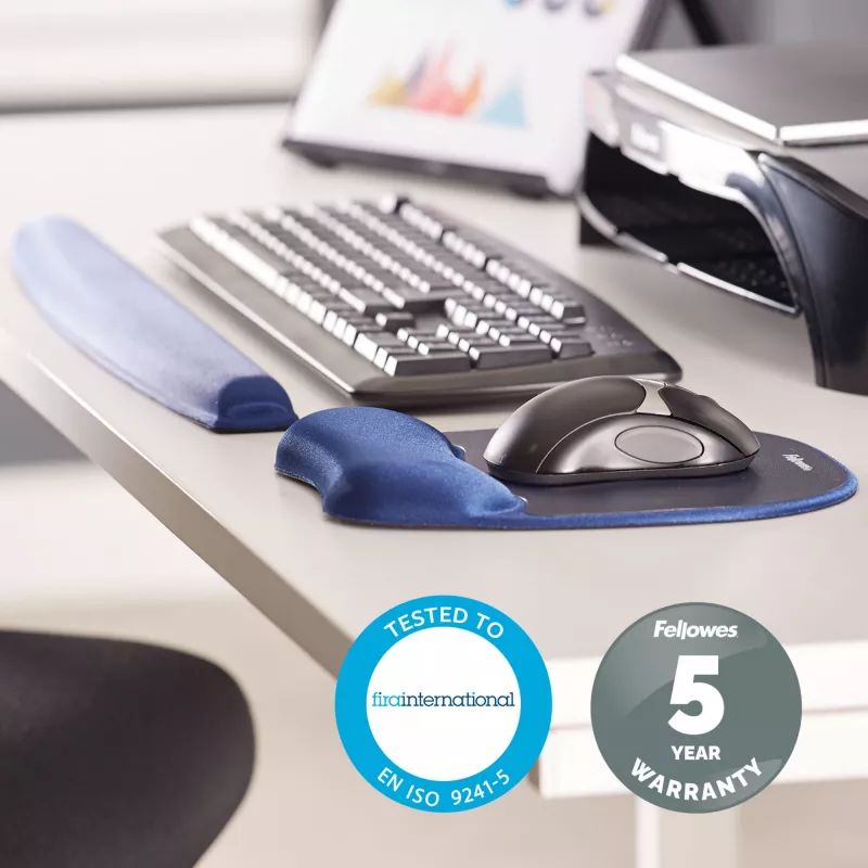 Fellowes 9178401 riešų atrama gelinė, poliuretaninė, mėlyna