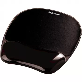 Pelės kilimėlis Fellowes Crystals Gel su gelio riešo atrama, juodas, 202×230 mm, 340 g