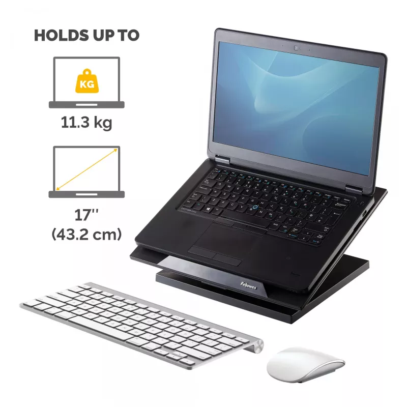Fellowes Designer Suites stovas nešiojamam kompiuteriui, juodas, plastikinis, 43,2 cm (17 colių), 11,3 kg