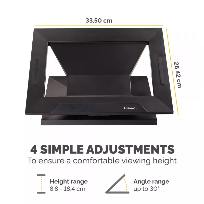 Fellowes Designer Suites stovas nešiojamam kompiuteriui, juodas, plastikinis, 43,2 cm (17 colių), 11,3 kg