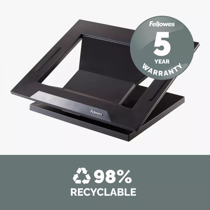 Fellowes Designer Suites stovas nešiojamam kompiuteriui, juodas, plastikinis, 43,2 cm (17 colių), 11,3 kg