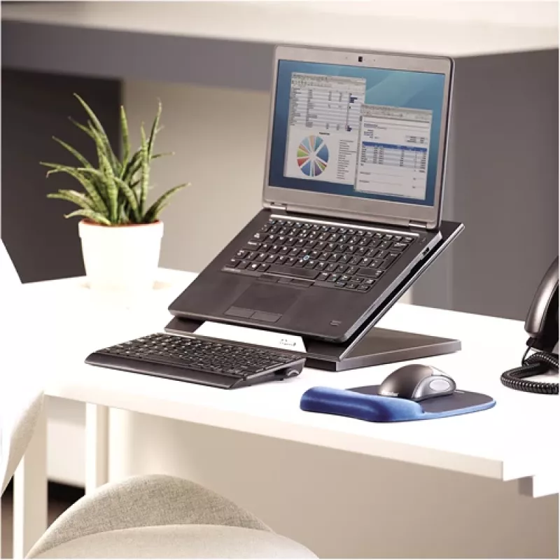 Fellowes Designer Suites stovas nešiojamam kompiuteriui, juodas, plastikinis, 43,2 cm (17 colių), 11,3 kg