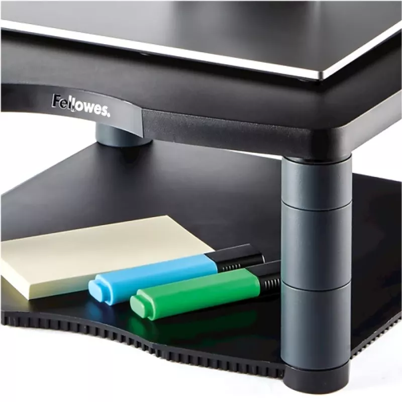 Fellowes Premium Monitor Riser Graphite – reguliuojamas stovas monitoriui, laisvai pastatomas, 36 kg, 53,3 cm (21 colis), aukščio reguliavimas, grafitas