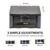 Fellowes reguliuojamas monitoriaus stovas su 3 aukščio padėtimis - Premium Monitor Riser Plus su kabelių valdymu - ergonomiškas reguliuojamas stovas kompiuteriams - maks. svoris 36 kg/maks. dydis 21 colis - grafitas