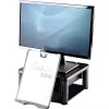 Fellowes reguliuojamas monitoriaus stovas su 3 aukščio padėtimis - Premium Monitor Riser Plus su kabelių valdymu - ergonomiškas reguliuojamas stovas kompiuteriams - maks. svoris 36 kg/maks. dydis 21 colis - grafitas