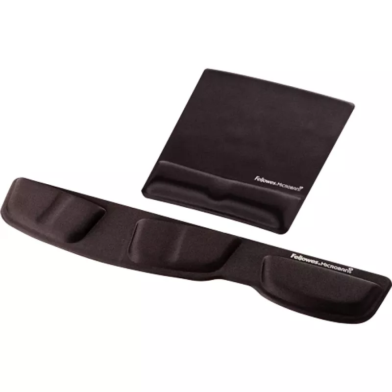 Fellowes pelės kilimėlis su riešo atrama Health-V, antibakterinė apsauga, ergonomiškas, juodas