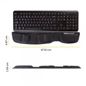 Fellowes klaviatūros riešo atrama Health-V su antibakterine apsauga – ergonomiška riešo atrama kompiuteriui, nešiojamam kompiuteriui, darbui namuose – juoda