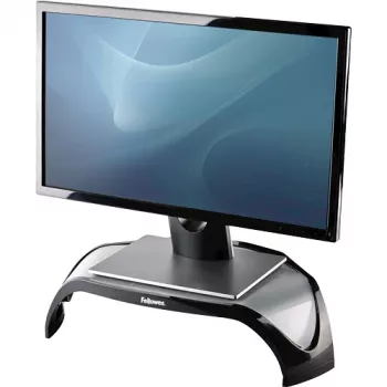Fellowes kompiuterio monitoriaus stovas su 3 aukščio reguliavimais - Smart Suites monitoriaus pakėlimas - ergonomiškas reguliuojamas monitoriaus stovas - maks. svoris 10 kg / maks. dydis 21 colis - juodas