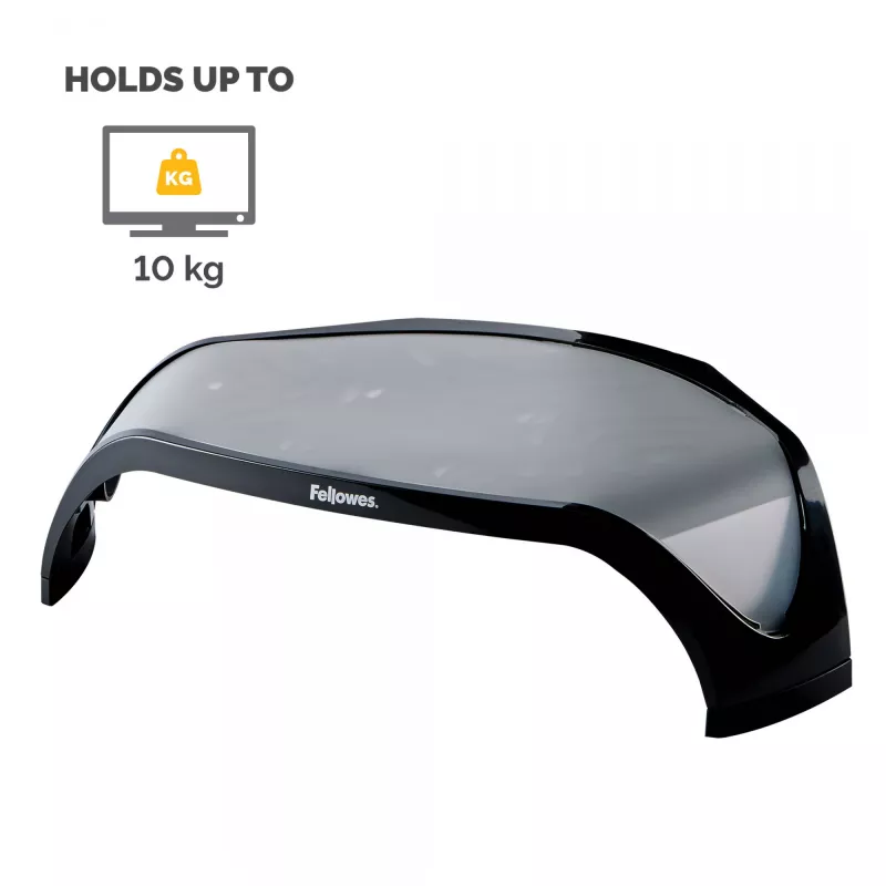 Fellowes kompiuterio monitoriaus stovas su 3 aukščio reguliavimais - Smart Suites monitoriaus pakėlimas - ergonomiškas reguliuojamas monitoriaus stovas - maks. svoris 10 kg / maks. dydis 21 colis - juodas