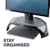 Fellowes kompiuterio monitoriaus stovas su 3 aukščio reguliavimais - Smart Suites monitoriaus pakėlimas - ergonomiškas reguliuojamas monitoriaus stovas - maks. svoris 10 kg / maks. dydis 21 colis - juodas