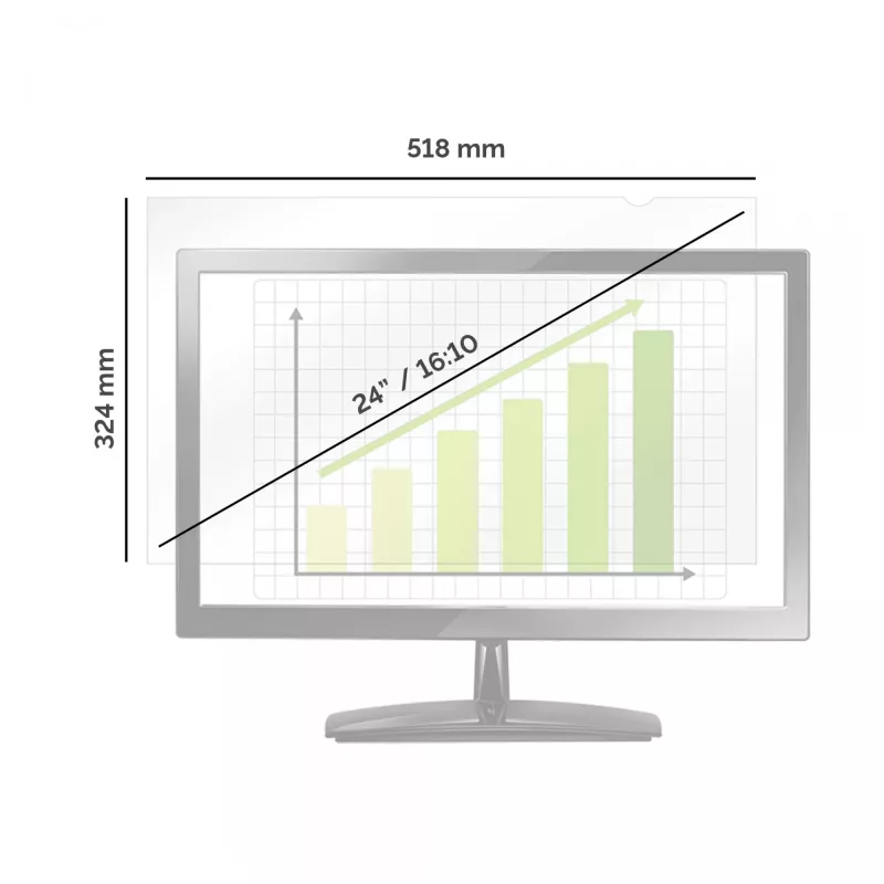 Fellowes PrivaScreen 61 cm (24 colių) privatumo filtras monitoriui be rėmelio