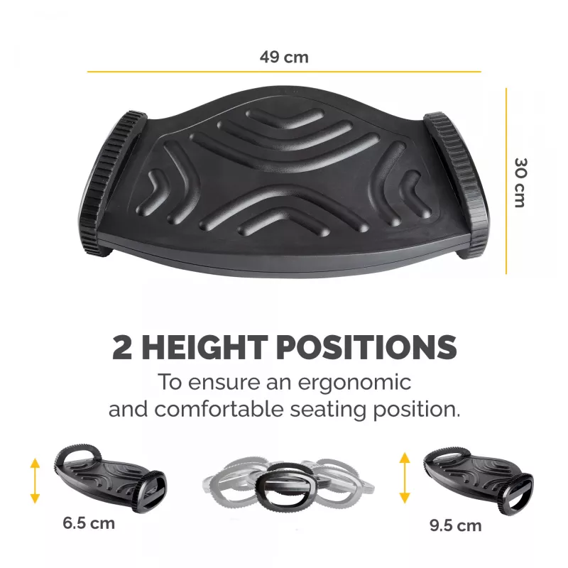 Fellowes Smart Suites pėdų atrama po stalu – ergonomiška juoda pėdų atrama biurui ir namams