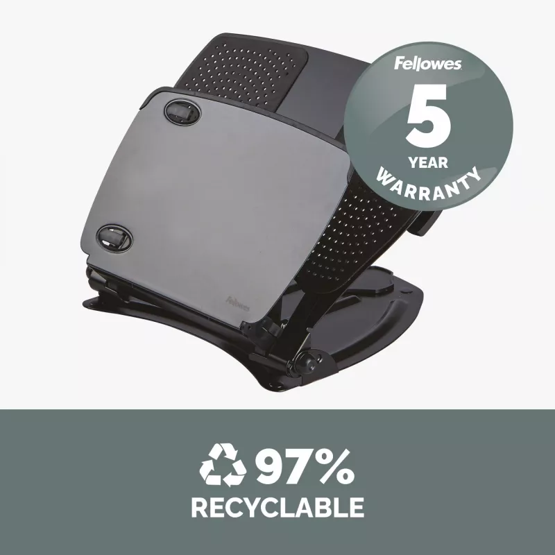 Fellowes Professional Series stovas nešiojamam kompiuteriui, juodas, metalinis, 85–245 mm