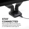 Fellowes Platinum Series Dvigubas monitoriaus laikiklis – dviejų ekranų tvirtinimas prie stalo, 8 kg, 40 colių, reguliuojamas, pasvirimas 45°, pasukimas 180°, sukimas 360°, VESA 75x75/100x100, juodas
