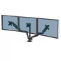 Fellowes Platinum Series trijų monitorų laikiklis - trijų ekranų stovas darbalaukiui, 7 kg, 27 col., VESA 75x75/100x100, juodas