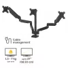 Fellowes Platinum Series trijų monitorų laikiklis - trijų ekranų stovas darbalaukiui, 7 kg, 27 col., VESA 75x75/100x100, juodas