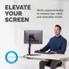 Fellowes Seasa Vieno Monitoriaus Stovas – Laisvai Pastatomas Monitoriaus Laikiklis 8 kg, 32 colių Ekranams – Ergonomiškas Reguliuojamas Monitoriaus Stovas – Pakreipimas 45°, Pasukimas 120°, Sukimas 360°, VESA 75x75/100x100 – Juodas
