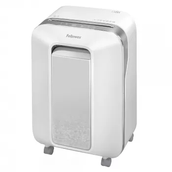 Fellowes Powershred LX201 mikro smulkinimo popieriaus smulkintuvas baltas, mikro smulkinimas, 23 cm, 2 x 12 mm, 22 l, Touch, 4 ratai