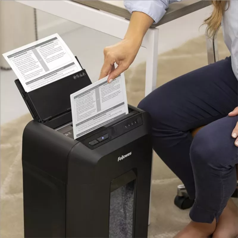 Fellowes Automax 80M popieriaus smulkintuvas, dalelių pjovimas, 22 cm, juodas
