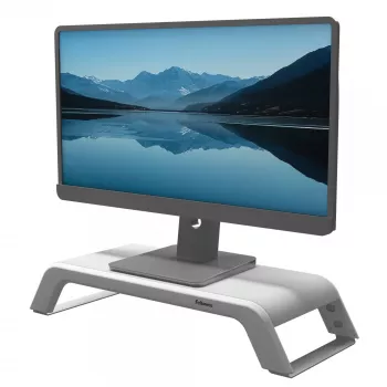 Fellowes Hana LT monitorio stovas su 3 aukščio reguliavimais – ergonomiškas reguliuojamas stovas kompiuteriui – maks. svoris 22,6 kg – baltas