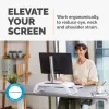 Fellowes Hana LT monitorio stovas su 3 aukščio reguliavimais – ergonomiškas reguliuojamas stovas kompiuteriui – maks. svoris 22,6 kg – baltas