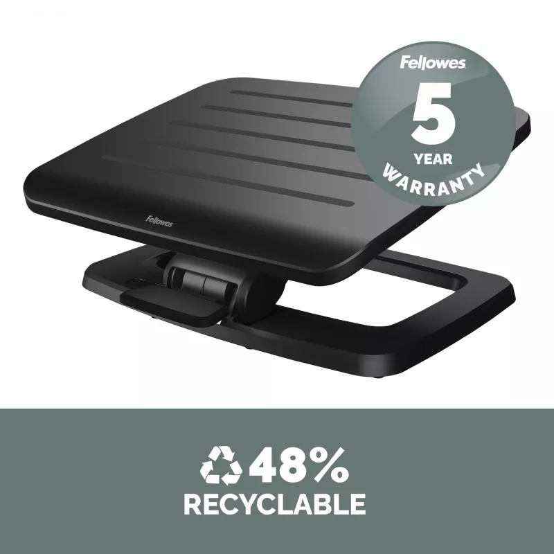 Pėdų atrama Fellowes Hana LT – ergonomiška pėdų atrama biurui ir namams, juoda