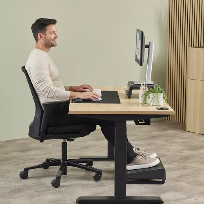 Fellowes Breyta riešo atrama su antibakterine apsauga, ergonominė, juoda