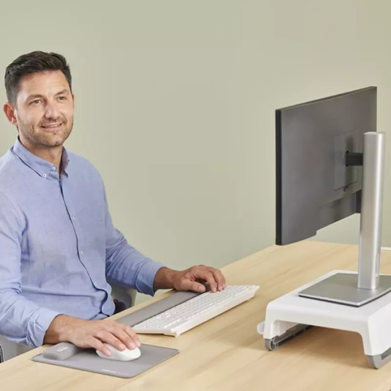 Fellowes Breyta riešo atrama su antibakterine apsauga, ergonominė riešo atrama, pilka