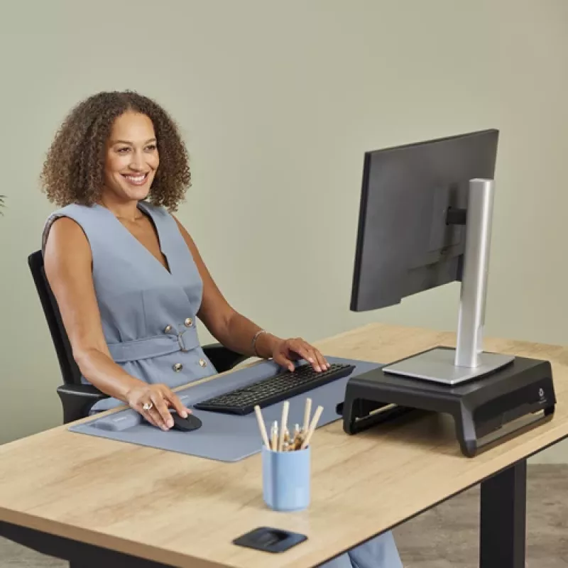 Fellowes Breyta delno atrama su antibakterine apsauga, ergonominė riešo atrama, jūros mėlyna