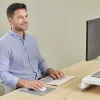 Fellowes Breyta Compact riešo atrama klaviatūrai su antibakterine apsauga, ergonomiška, pilka