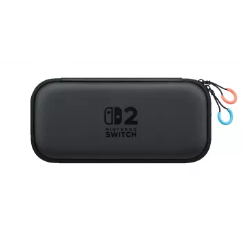 Nintendo Switch 2 nešiojimo dėklas ir ekrano apsauga, kietas korpusas, Nintendo, juoda, Nintendo Switch 2, užtrauktukas, 142 mm