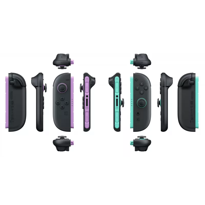 Nintendo Joy-Con 2 pora šviesiai violetinė/šviesiai žalia, valdiklis, Nintendo Switch 2, namų mygtukas, analoginis/digitalinis, belaidis, Bluetooth