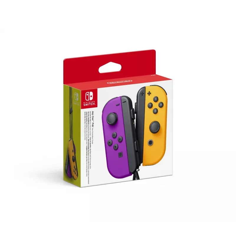 Žaidimų pultelis NINTENDO Joy-Con belaidis Bluetooth, skirtas Nintendo Switch — juoda/oranžinė/violetinė, analoginis/digitalinis, D-pad