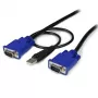 StarTech.com 10 ft itin plonas USB VGA 2-in-1 KVM laidas, 3 m, VGA, juodas, USB, USB A + VGA, VGA