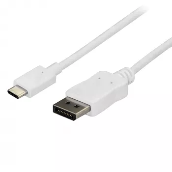 StarTech.com 1,8 m USB C į DisplayPort 1.2 laidas 4K 60Hz – USB-C į DisplayPort adapterio laidas HBR2 – USB Type-C DP Alt režimas prie DP monitoriaus vaizdo laidas – veikia su Thunderbolt 3 – Baltas