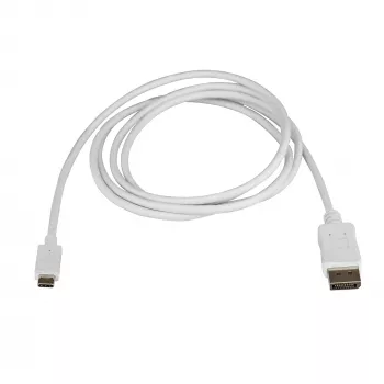 StarTech.com 1,8 m USB C į DisplayPort 1.2 laidas 4K 60Hz – USB-C į DisplayPort adapterio laidas HBR2 – USB Type-C DP Alt režimas prie DP monitoriaus vaizdo laidas – veikia su Thunderbolt 3 – Baltas