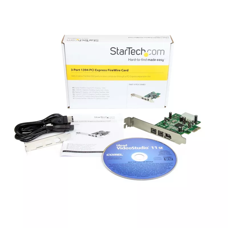 StarTech.com 3 prievadų 2b 1a 1394 PCI Express FireWire kortelė