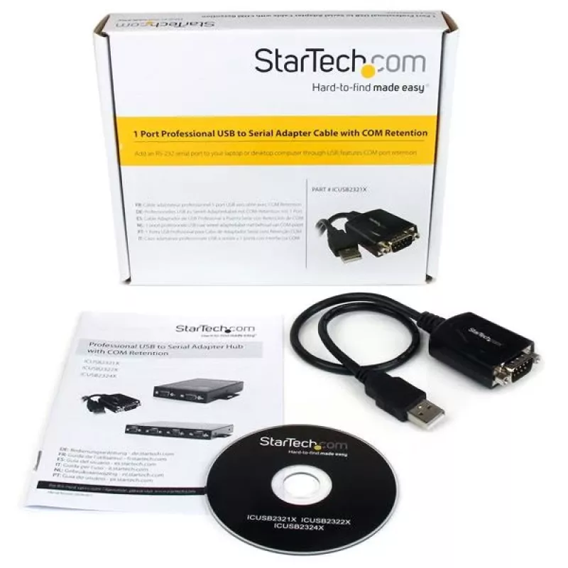 StarTech.com 1,8 m profesionalus USB į RS232 adapterio kabelis su COM išlaikymu