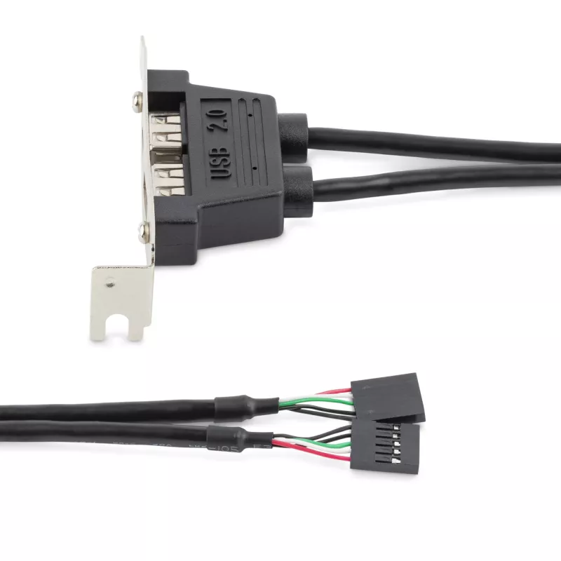 StarTech.com 2 prievadų USB A moteriškas žemo profilio lizdo plokštės adapteris