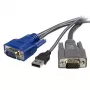 StarTech.com itin plonas USB VGA 2-in-1 KVM laidas, 1,8 m, juodas